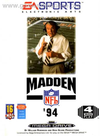 Cover Madden NFL 94 for Genesis - Mega Drive